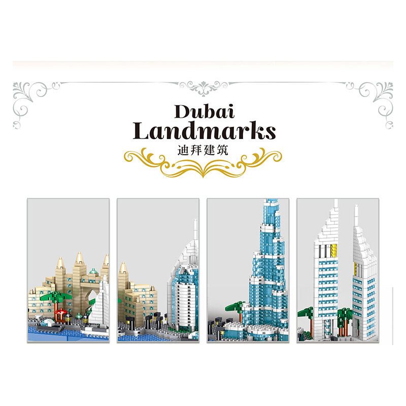 ZHEGAO LZ8316 8316 KIẾN TRÚC DUBAI bộ đồ chơi xếp lắp ráp ghép mô hình Architecture DUBAI LANDMARKS Công Trình Kiến Trúc 2220 khối
