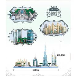 ZHEGAO LZ8316 8316 KIẾN TRÚC DUBAI bộ đồ chơi xếp lắp ráp ghép mô hình Architecture DUBAI LANDMARKS Công Trình Kiến Trúc 2220 khối