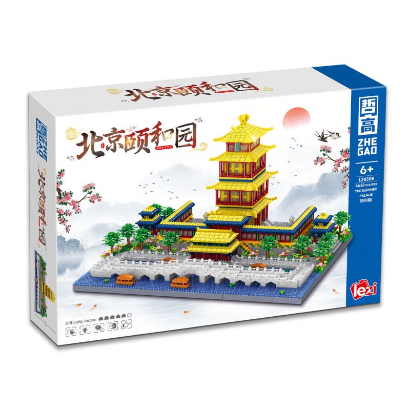 ZHEGAO LZ8308 8308 non Lego CUNG ĐIỆN MÙA HÈ BẮC KINH bộ đồ chơi xếp lắp ráp ghép mô hình Creator Sáng Tạo 4661 khối