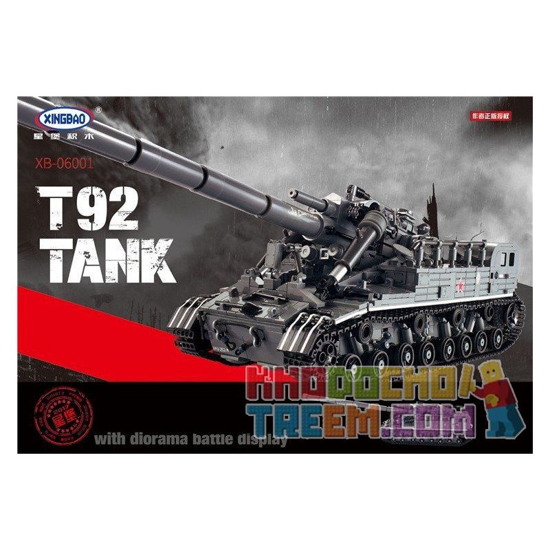 XINGBAO XB-06001 06001 XB06001 non  XE TĂNG T-92 bộ đồ chơi xếp lắp ráp ghép mô hình Creator T92 TANK WITH DIORAMA BATTLE DISPLAY Sáng Tạo 1832 khối