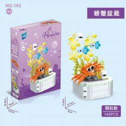 ZUANMA 103G4 CHẬU CÂY CUA bộ đồ chơi xếp lắp ráp ghép mô hình 145 khối