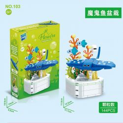 ZUANMA 103G7 CHẬU CÂY CÁ ĐUỐI bộ đồ chơi xếp lắp ráp ghép mô hình 144 khối
