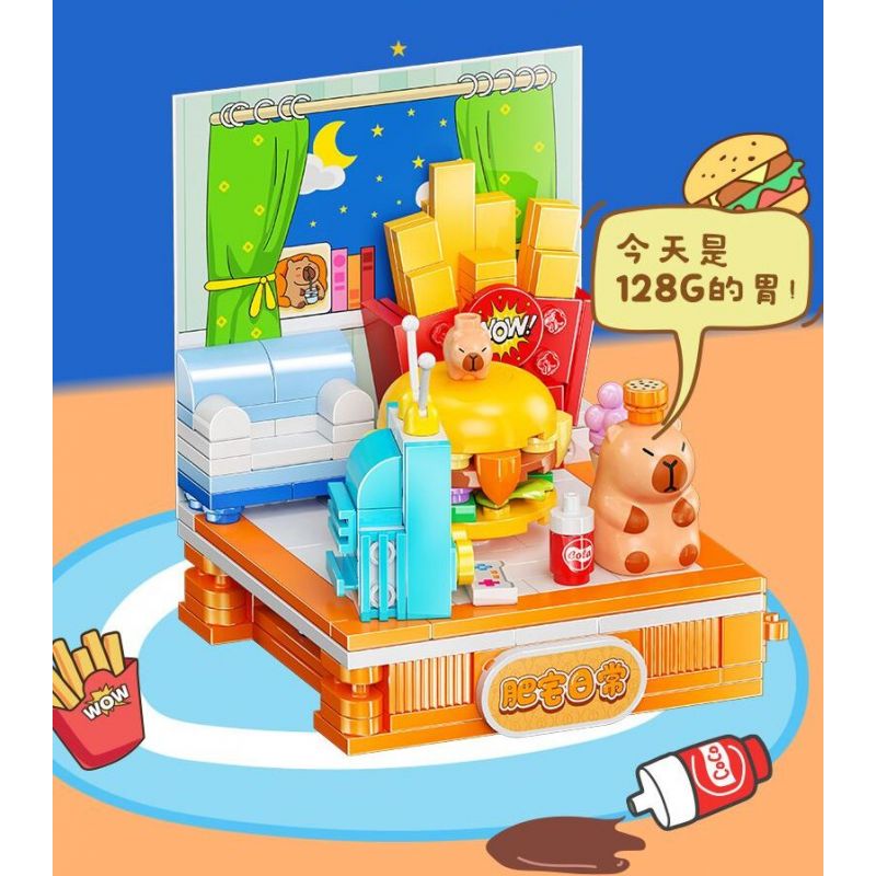 JIALE SPECIAL 54001 CUỘC SỐNG HÀNG NGÀY Ở KAPIBALA THỜI GIAN GIẢI TRÍ bộ đồ chơi xếp lắp ráp ghép mô hình CAPYBARA'S DAILY LIFE 236 khối