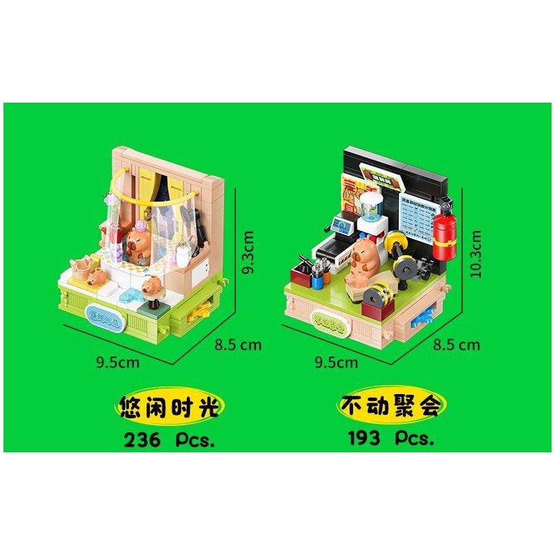 JIALE SPECIAL 54002 CUỘC SỐNG HÀNG NGÀY Ở KAPIBALA BỮA TIỆC BẤT ĐỘNG bộ đồ chơi xếp lắp ráp ghép mô hình CAPYBARA'S DAILY LIFE 193 khối