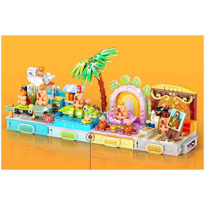 JIALE SPECIAL 54003 CUỘC SỐNG HÀNG NGÀY CỦA KAPIBALA FAT HOUSE bộ đồ chơi xếp lắp ráp ghép mô hình CAPYBARA'S DAILY LIFE 193 khối