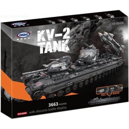 XINGBAO XB-06006 06006 XB06006 non  SIÊU TĂNG KV-2 bộ đồ chơi xếp lắp ráp ghép mô hình Creator KV-2 TANK Sáng Tạo 3663 khối