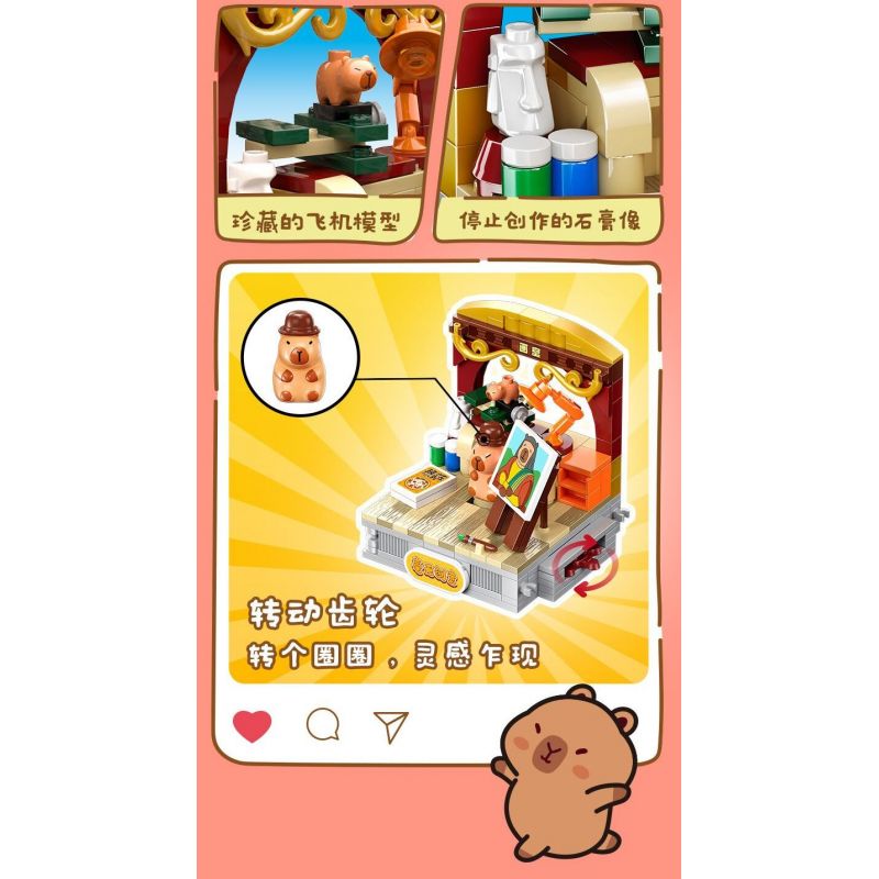 JIALE SPECIAL 54004 CUỘC SỐNG HÀNG NGÀY Ở KAPIBALA CÂU CÁ VÙNG NƯỚC GẶP KHÓ KHĂN bộ đồ chơi xếp lắp ráp ghép mô hình CAPYBARA'S DAILY LIFE 212 khối