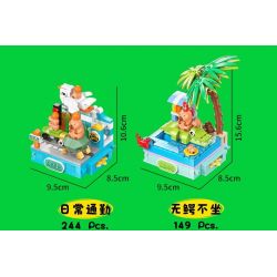 JIALE SPECIAL 54007 CUỘC SỐNG HÀNG NGÀY CỦA KAPIBALA CỐ GẮNG HẾT SỨC ĐỂ LÀM GIÀU bộ đồ chơi xếp lắp ráp ghép mô hình CAPYBARA'S DAILY LIFE 150 khối