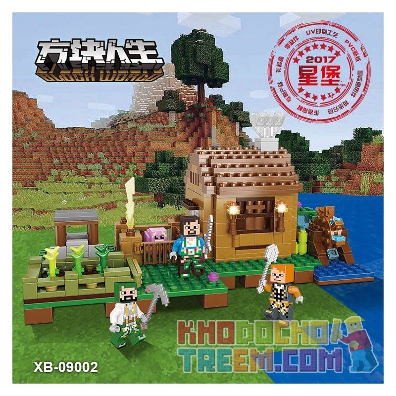 XINGBAO XB-09002 09002 XB09002 non  TRANG TRẠI NHỎ bộ đồ chơi xếp lắp ráp ghép mô hình Minecraft BLOCK WORLD Game Xây Dựng 396 khối