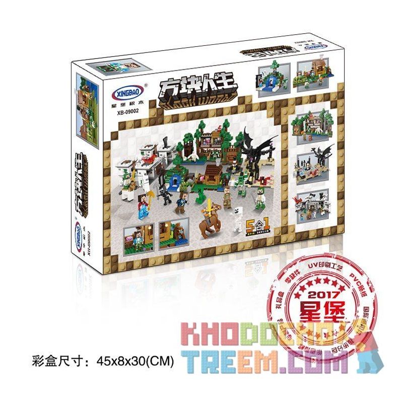 XINGBAO XB-09002 09002 XB09002 non  TRANG TRẠI NHỎ bộ đồ chơi xếp lắp ráp ghép mô hình Minecraft BLOCK WORLD Game Xây Dựng 396 khối