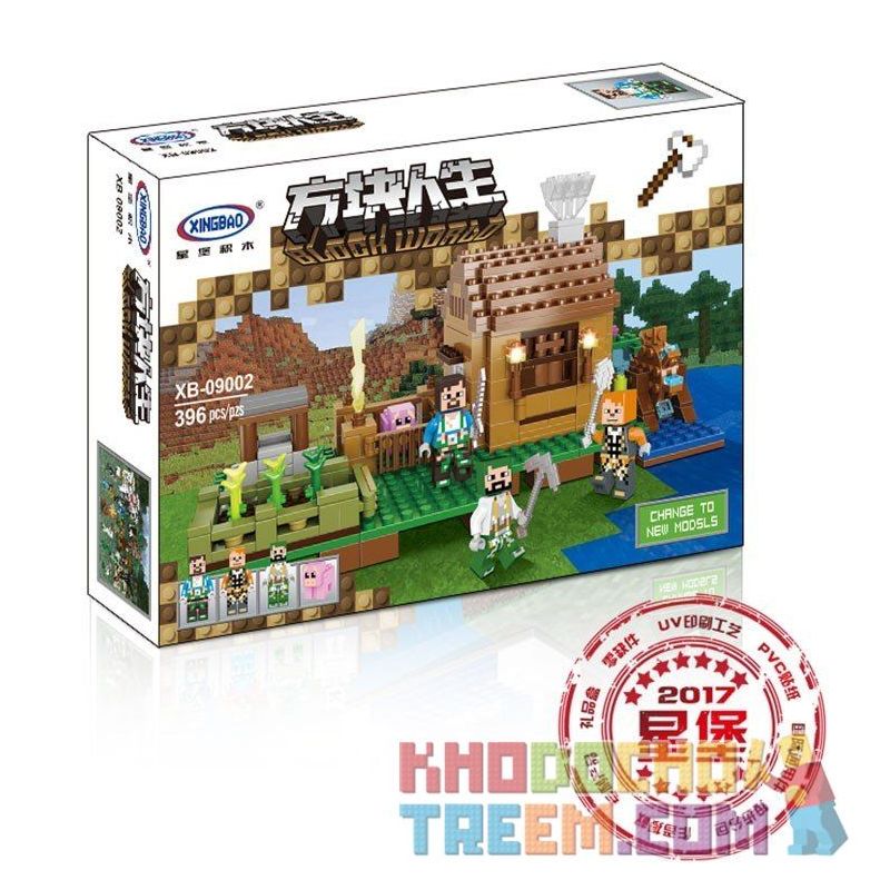 XINGBAO XB-09002 09002 XB09002 non  TRANG TRẠI NHỎ bộ đồ chơi xếp lắp ráp ghép mô hình Minecraft BLOCK WORLD Game Xây Dựng 396 khối