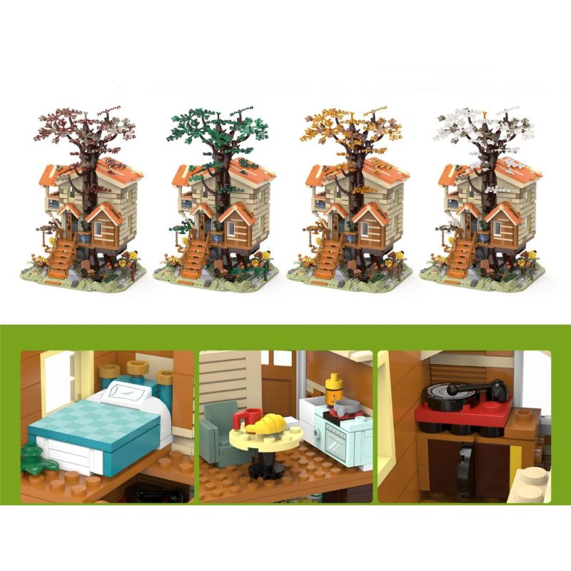 SMALL ANGLE JD039 NHÀ TRÊN CÂY BỐN MÙA bộ đồ chơi xếp lắp ráp ghép mô hình Creator NATURAL HOUSE Sáng Tạo 1711 khối SMALL ANGLE JD039 NHÀ TRÊN CÂY BỐN MÙA bộ đồ chơi xếp lắp ráp ghép mô hình Creator NATURAL HOUSE Sáng Tạo 1711 khối