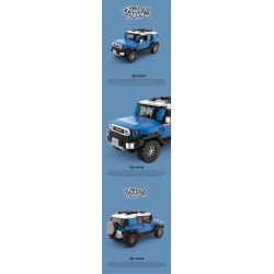 HAPPY BUILD SHINEYU XINYU PANGU PRO BLOCKS PB8806 8806 XE ĐỊA HÌNH TOYOTA CRUISER FJ40 bộ đồ chơi xếp lắp ráp ghép mô hình Racers Đua Tốc Độ 622 khối