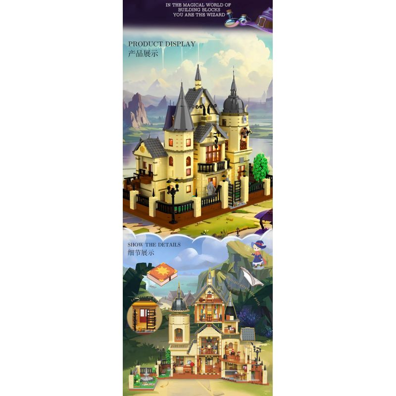 ZHEGAO 613004 HỌC VIỆN PHÉP THUẬT bộ đồ chơi xếp lắp ráp ghép mô hình Creator MAGIC ACADEMY Sáng Tạo 2925 khối