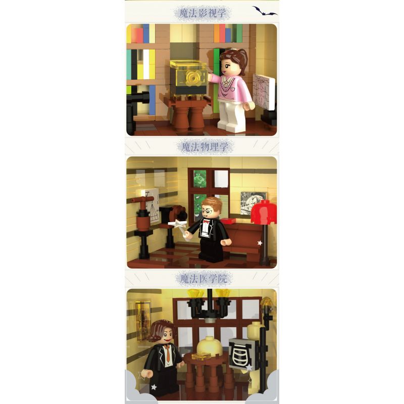 ZHEGAO 613004 HỌC VIỆN PHÉP THUẬT bộ đồ chơi xếp lắp ráp ghép mô hình Creator MAGIC ACADEMY Sáng Tạo 2925 khối