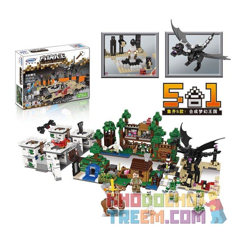 XINGBAO XB-09004 09004 XB09004 non  RỒNG ĐỊA NGỤC bộ đồ chơi xếp lắp ráp ghép mô hình Minecraft BLOCK WORLD Game Xây Dựng 678 khối