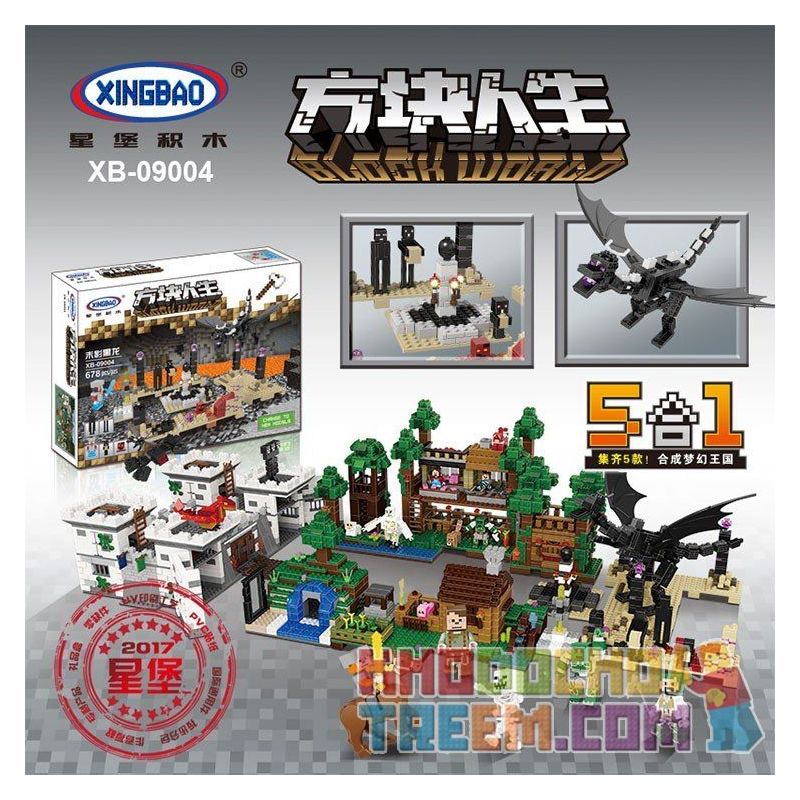 XINGBAO XB-09004 09004 XB09004 non  RỒNG ĐỊA NGỤC bộ đồ chơi xếp lắp ráp ghép mô hình Minecraft BLOCK WORLD Game Xây Dựng 678 khối