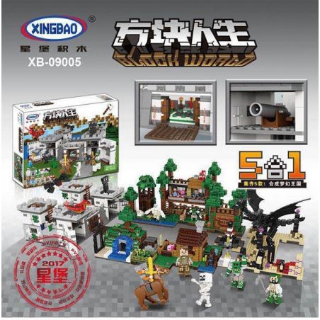 XINGBAO XB-09005 09005 XB09005 non  PHÁO ĐÀI bộ đồ chơi xếp lắp ráp ghép mô hình Minecraft BLOCK WORLD Game Xây Dựng 1627 khối