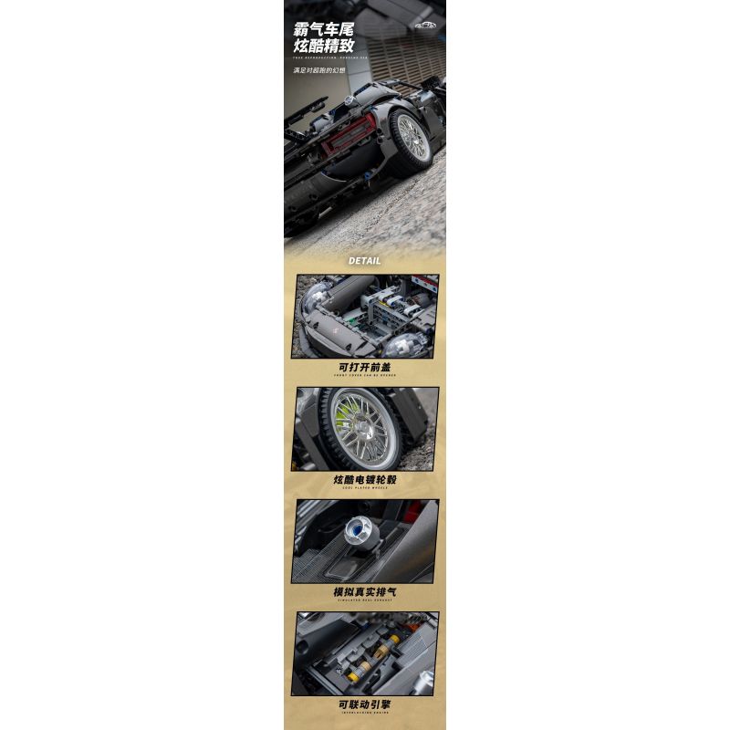 A CRUEL HIGH 24001 SIÊU XE PORSCHE 918 tỷ lệ 1:10 bộ đồ chơi xếp lắp ráp ghép mô hình Technic Kỹ Thuật Công Nghệ Cao Mô Hình Phương Tiện 1972 khối
