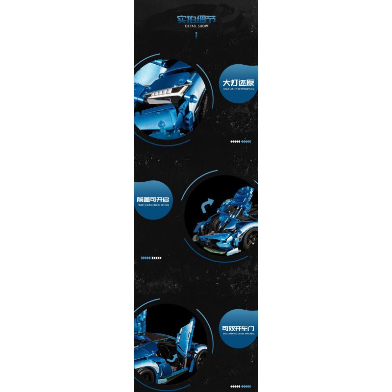 A CRUEL HIGH 24002 SIÊU XE LAMBORGHINI CENTENNIAL BULL tỷ lệ 1:10 bộ đồ chơi xếp lắp ráp ghép mô hình Technic Kỹ Thuật Công Nghệ Cao Mô Hình Phương Tiện 1922 khối