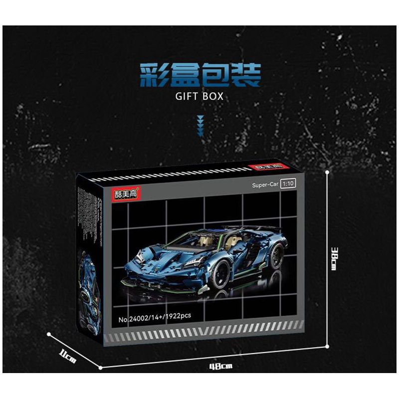 A CRUEL HIGH 24002 SIÊU XE LAMBORGHINI CENTENNIAL BULL tỷ lệ 1:10 bộ đồ chơi xếp lắp ráp ghép mô hình Technic Kỹ Thuật Công Nghệ Cao Mô Hình Phương Tiện 1922 khối