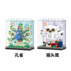 GAOMISI T1073 1073 THẾ GIỚI ĐỘNG VẬT 4 MẪU CÔNG CÚ SƯ TỬ GẤU TRÚC bộ đồ chơi xếp lắp ráp ghép mô hình