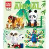 GAOMISI T1073 1073 THẾ GIỚI ĐỘNG VẬT 4 MẪU CÔNG CÚ SƯ TỬ GẤU TRÚC bộ đồ chơi xếp lắp ráp ghép mô hình
