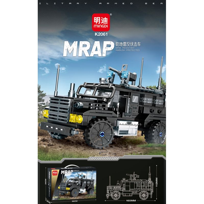 MINGDI LEIBAO K2061 2061 XE CHỐNG PHỤC KÍCH MÌN MRAP bộ đồ chơi xếp lắp ráp ghép mô hình Military Army Quân Sự Bộ Đội 306 khối