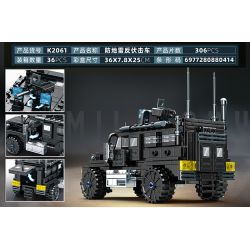 MINGDI LEIBAO K2061 2061 XE CHỐNG PHỤC KÍCH MÌN MRAP bộ đồ chơi xếp lắp ráp ghép mô hình Military Army Quân Sự Bộ Đội 306 khối