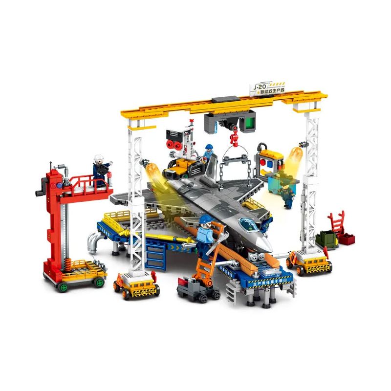 SEMBO 202256 TOP TOY TC1215 1215 non Lego DÂY CHUYỀN SẢN XUẤT XUNG J-20 bộ đồ chơi xếp lắp ráp ghép mô hình Military Army Quân Sự Bộ Đội 1154 khối