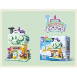 SEMBO 612223 CẢNH ĐƯỜNG PHỐ HAI TẦNG CỦA SPONGEBOB SQUAREPANTS BẢO TÀNG NGHỆ THUẬT BẠCH TUỘC bộ đồ chơi xếp lắp ráp ghép mô hình Movie & Game ART MUSEUM Phim Và Trò Chơi