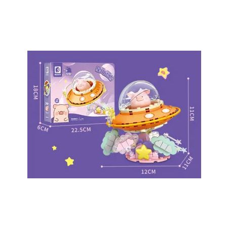 SEMBO 608078 ĐĨA BAY LỢN ĐÓNG HỘP LULU bộ đồ chơi xếp lắp ráp ghép mô hình Movie & Game Phim Và Trò Chơi 171 khối