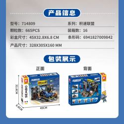 SEMBO 714809 LIÊN MINH TỐC ĐỘ THEO DÕI CẢNH ĐIỂM CUNG CẤP bộ đồ chơi xếp lắp ráp ghép mô hình Racers Đua Tốc Độ 665 khối