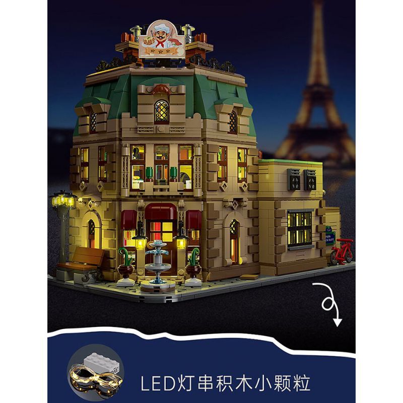 MorkModel 10212 Mork Model 10212 NHÀ HÀNG PARIS bộ đồ chơi xếp lắp ráp ghép mô hình Creator PARISIAN RESTAURANT Sáng Tạo 3104 khối