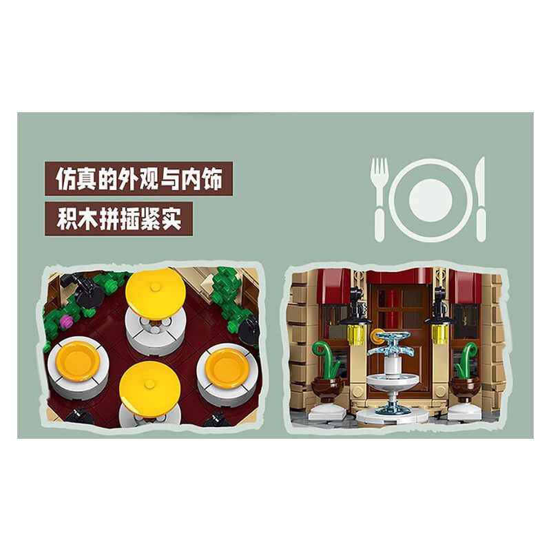 MorkModel 10212 Mork Model 10212 NHÀ HÀNG PARIS bộ đồ chơi xếp lắp ráp ghép mô hình Creator PARISIAN RESTAURANT Sáng Tạo 3104 khối