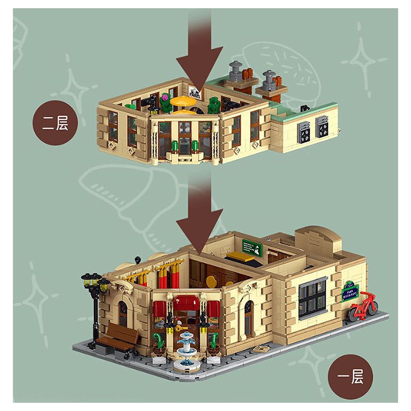 MorkModel 10212 Mork Model 10212 NHÀ HÀNG PARIS bộ đồ chơi xếp lắp ráp ghép mô hình Creator PARISIAN RESTAURANT Sáng Tạo 3104 khối