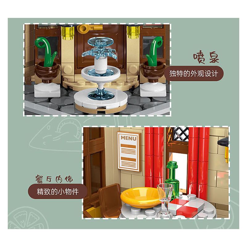 MorkModel 10212 Mork Model 10212 NHÀ HÀNG PARIS bộ đồ chơi xếp lắp ráp ghép mô hình Creator PARISIAN RESTAURANT Sáng Tạo 3104 khối