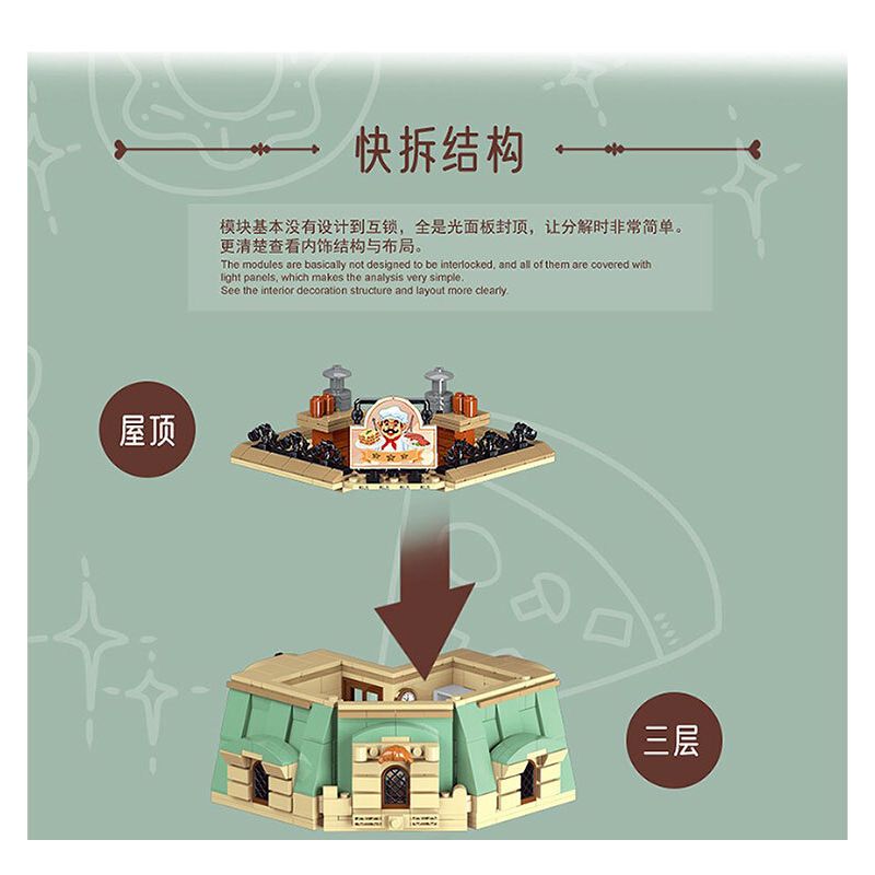 MorkModel 10212 Mork Model 10212 NHÀ HÀNG PARIS bộ đồ chơi xếp lắp ráp ghép mô hình Creator PARISIAN RESTAURANT Sáng Tạo 3104 khối