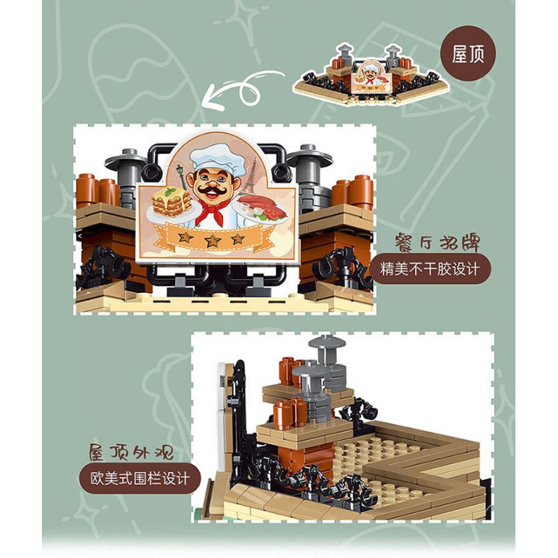 MorkModel 10212 Mork Model 10212 NHÀ HÀNG PARIS bộ đồ chơi xếp lắp ráp ghép mô hình Creator PARISIAN RESTAURANT Sáng Tạo 3104 khối