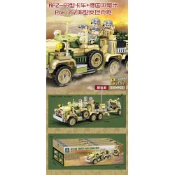 Kazi KY82063 82063 XE TẢI KFZ-69 SÚNG CHỐNG TĂNG 8 TỔ HỢP bộ đồ chơi xếp lắp ráp ghép mô hình KFZ-69 TRUCK ANTI TANK GUN 537 khối