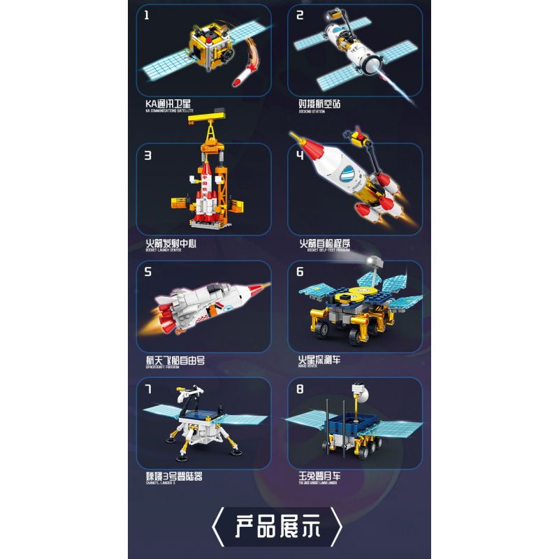 Kazi KY83040 83040 CĂN CỨ PHÓNG TÊN LỬA VŨ TRỤ 8 TỔ HỢP bộ đồ chơi xếp lắp ráp ghép mô hình City SPACE ROCKET LAUNCH SITE Thành Phố 775 khối