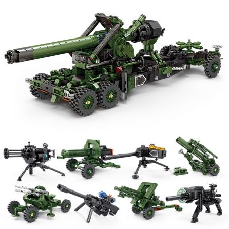 Kazi KY88033 88033 TOM LONG CHÂN M59 PHÁO 6 COMBO bộ đồ chơi xếp lắp ráp ghép mô hình Military Army Quân Sự Bộ Đội 1316 khối