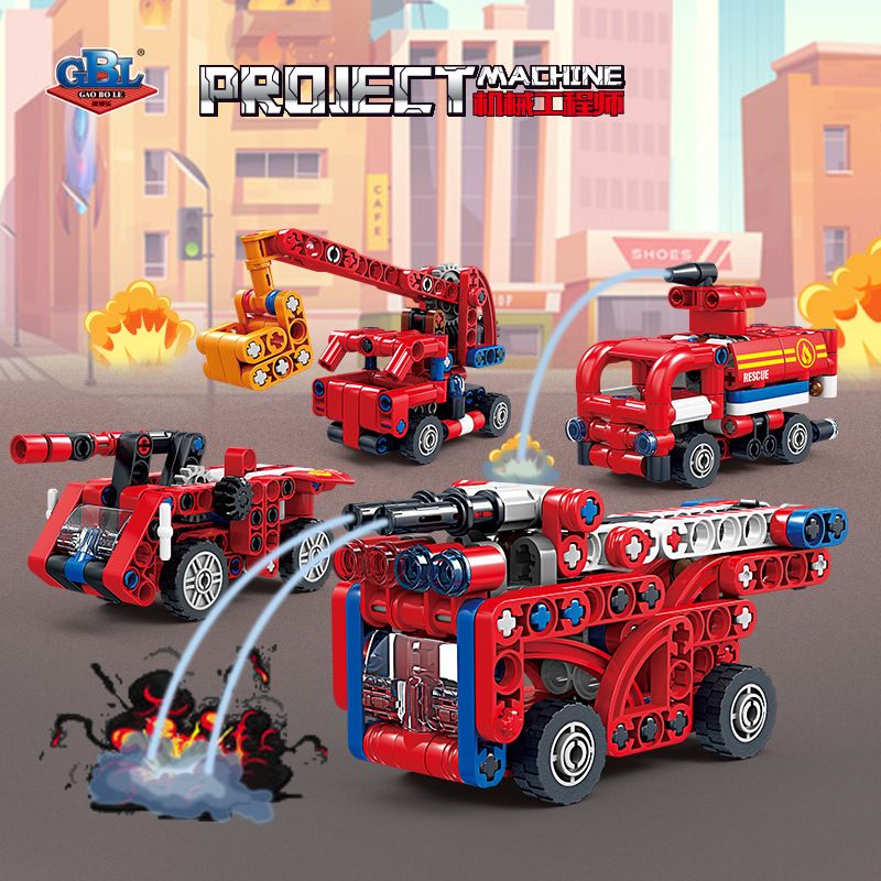 GBL KY1116 1116 CỨU HỎA 8 TỔ HỢP bộ đồ chơi xếp lắp ráp ghép mô hình Technic Kỹ Thuật Công Nghệ Cao Mô Hình Phương Tiện 652 khối