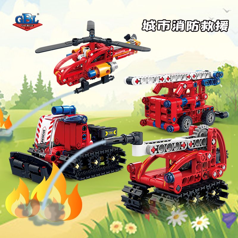 GBL KY1116 1116 CỨU HỎA 8 TỔ HỢP bộ đồ chơi xếp lắp ráp ghép mô hình Technic Kỹ Thuật Công Nghệ Cao Mô Hình Phương Tiện 652 khối