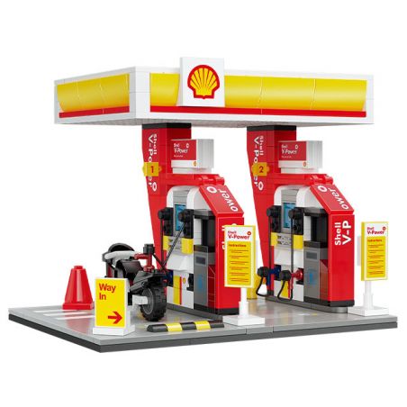 CADA DOUBLEE C66028 66028 TRẠM XĂNG VỎ bộ đồ chơi xếp lắp ráp ghép mô hình City Thành Phố 305 khối