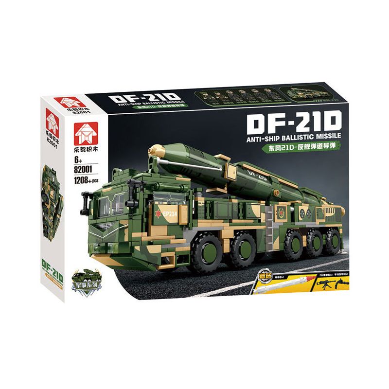 LE YI 82001 XE TÊN LỬA ĐẠN ĐẠO CHỐNG HẠM DONGFENG 21D bộ đồ chơi xếp lắp ráp ghép mô hình Military Army DF-21D ANTI-SHIP BALLISTIC MISSILE Quân Sự Bộ Đội 1208 khối