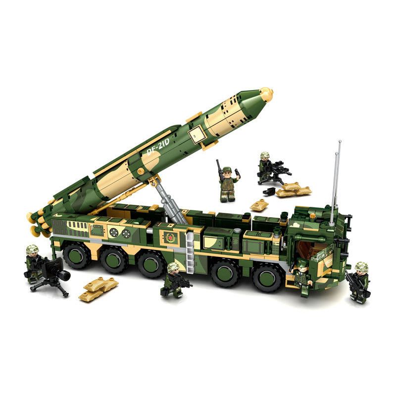 LE YI 82001 XE TÊN LỬA ĐẠN ĐẠO CHỐNG HẠM DONGFENG 21D bộ đồ chơi xếp lắp ráp ghép mô hình Military Army DF-21D ANTI-SHIP BALLISTIC MISSILE Quân Sự Bộ Đội 1208 khối