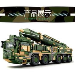 LE YI 82001 XE TÊN LỬA ĐẠN ĐẠO CHỐNG HẠM DONGFENG 21D bộ đồ chơi xếp lắp ráp ghép mô hình Military Army DF-21D ANTI-SHIP BALLISTIC MISSILE Quân Sự Bộ Đội 1208 khối