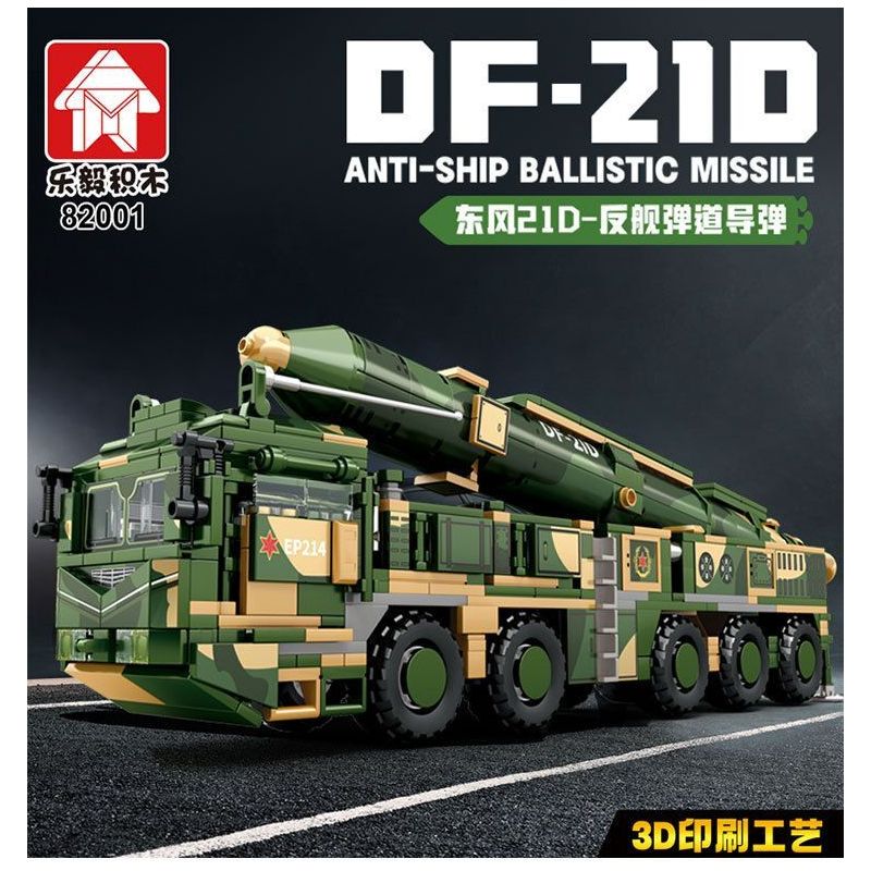 LE YI 82001 XE TÊN LỬA ĐẠN ĐẠO CHỐNG HẠM DONGFENG 21D bộ đồ chơi xếp lắp ráp ghép mô hình Military Army DF-21D ANTI-SHIP BALLISTIC MISSILE Quân Sự Bộ Đội 1208 khối