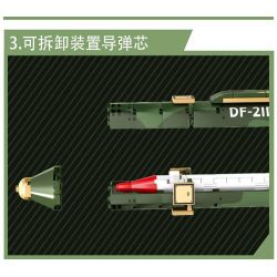 LE YI 82001 XE TÊN LỬA ĐẠN ĐẠO CHỐNG HẠM DONGFENG 21D bộ đồ chơi xếp lắp ráp ghép mô hình Military Army DF-21D ANTI-SHIP BALLISTIC MISSILE Quân Sự Bộ Đội 1208 khối